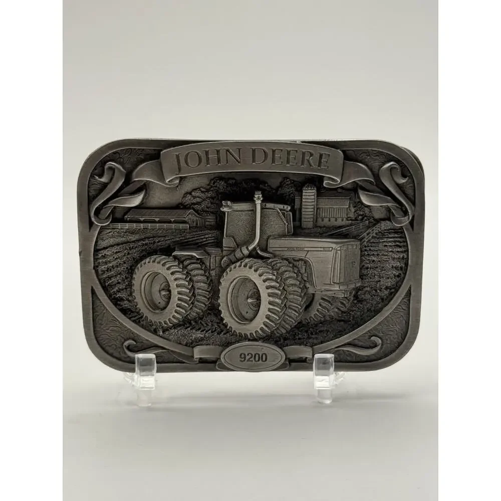 John Deere 9200 Tractor Belt Buckle Presentation Box Rectangular Western Cowboy